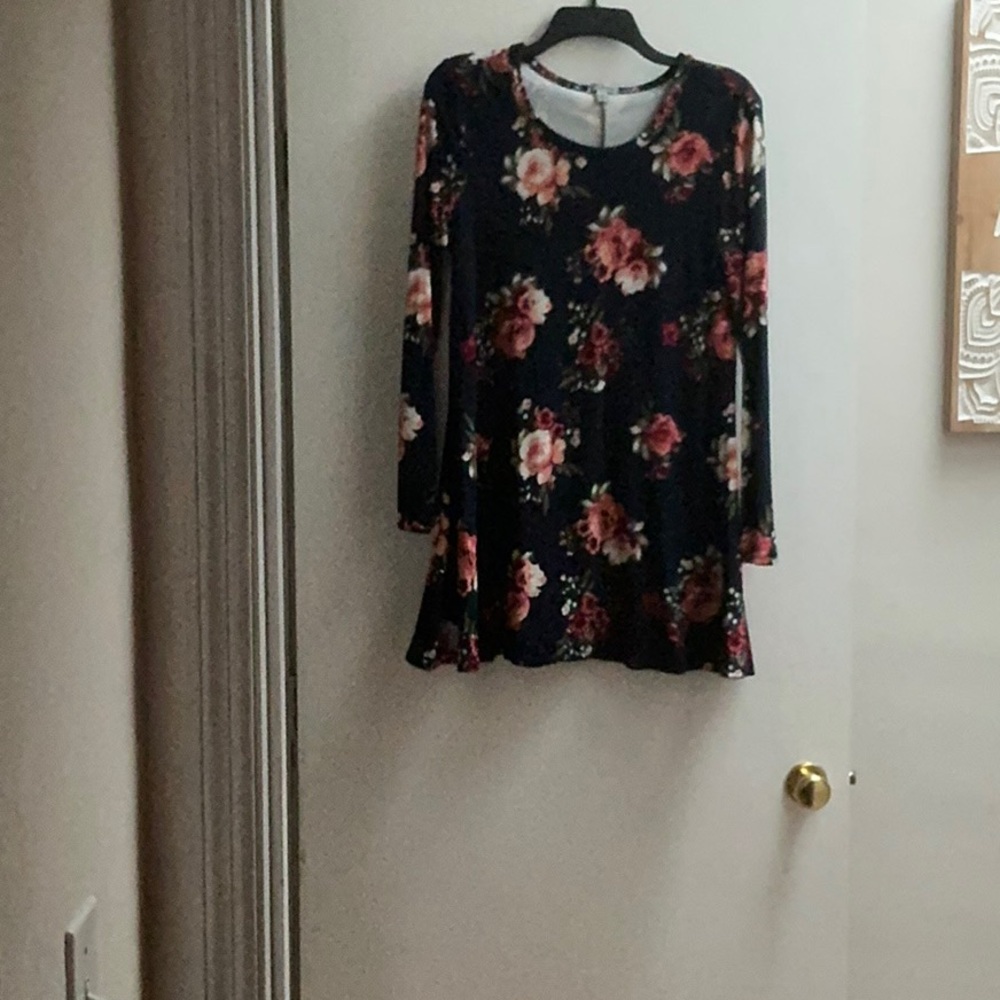 J for Justify Floral Black and Pink Jersey Top